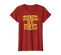 La adultez es una estafa, Humor Divertido y sarcástico para Adultos Adultar Camiseta, Mujer, Arándano, L