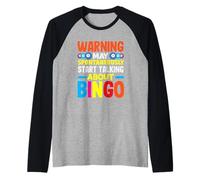 La advertencia de bingo puede comenzar a hablar sobre el jugador de bingo Camiseta Manga Raglan