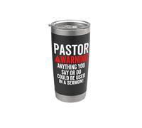 La advertencia del pastor podría usarse en un sermón cristiano Vaso térmico de acero inoxidable de doble pared