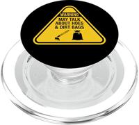 La Advertencia Puede Hablar sobre la jardinería de Azadas y Bolsas de Tierra PopSockets PopGrip para MagSafe