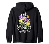 La alegría del Señor es mi fuerza Escritura bonita y floral Sudadera con Capucha