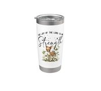 La alegría del Señor es mi fuerza Escritura Ciervo del bosque Vaso térmico de acero inoxidable de doble pared