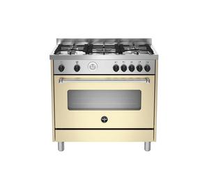 La Alemania AMN965GCRT Cocina 90CM 5 Fuegos Horno A Gas Crema