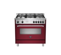 La Alemania AMN965GVIT Cocina 90 CM 5 Fuegos Horno A Gas Burdeos Clase