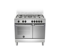 La Alemania AMN9P5EXVC Cocina 90 CM Inox 5 Fuego Horno Eléctrico Porta Bombona