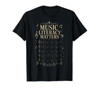 La alfabetización Musical Importa Notas de la Banda del Coro Camiseta gráfica económica, Hombre, Negro, L