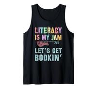La alfabetización vintage es mi pasión Rockin' Elementary Educational Camiseta sin Mangas