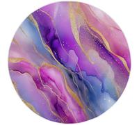 la Alfombra Abstracto Niños, Alfombra 180 cm Púrpura Antideslizante Alfombras Redondas Lavables en Lavadora, Habitacion Comedor Hermosa Textura Líquida impresión Tapetes Pelo Corto