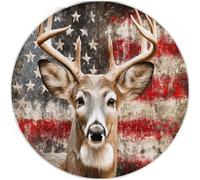 la Alfombra Antiguo Niños, Alfombra 90 cm Color Antideslizante Alfombras Redondas Lavables en Lavadora, Habitacion Comedor Banderas Animales Ciervos impresión Tapetes Pelo Corto