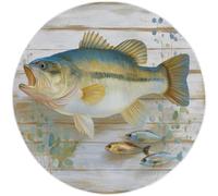 la Alfombra Estilo Campestre Niños, Alfombra 160 cm Gris Antideslizante Alfombras Redondas Lavables en Lavadora, Habitacion Comedor Minimalista Pez impresión Tapetes Pelo Corto