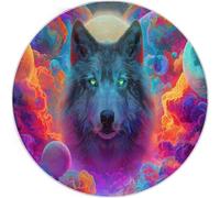 la Alfombra Fantasía Niños, Alfombra 100 cm Colorful Antideslizante Alfombras Redondas Lavables en Lavadora, Habitacion Comedor Planetas Nubes Animales impresión Tapetes Pelo Corto