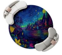 la Alfombra Fantasía Niños, Alfombra 60 cm Azul Oscuro Antideslizante Alfombras Redondas Lavables en Lavadora, Habitacion Comedor Bosque Cielo Nocturno Mariposas. impresión Tapetes Pelo Corto