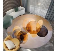 la Alfombra Minimalist Niños, Alfombra 100 cm Caqui Antideslizante Alfombras Redondas Lavables en Lavadora, Habitacion Comedor Resumen Geometría Curvas impresión Tapetes Pelo Corto