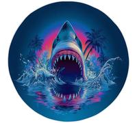 la Alfombra Moderno Niños, Alfombra 180 cm Azul Oscuro Antideslizante Alfombras Redondas Lavables en Lavadora, Habitacion Comedor Mar Animales Marinos Tiburones impresión Tapetes Pelo Corto