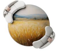 la Alfombra País Niños, Alfombra 160 cm Amarillo Antideslizante Alfombras Redondas Lavables en Lavadora, Habitacion Comedor Vintage Campo De Trigo impresión Tapetes Pelo Corto