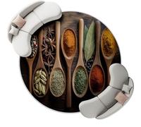 la Alfombra País Niños, Alfombra 160 cm Colorful Antideslizante Alfombras Redondas Lavables en Lavadora, Habitacion Comedor Moderno Hierbas Especias. impresión Tapetes Pelo Corto