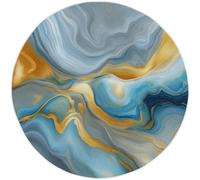 la Alfombra Resumen Niños, Alfombra 100 cm Azul Grisáceo Antideslizante Alfombras Redondas Lavables en Lavadora, Habitacion Comedor Elegante Mármol Líquido impresión Tapetes Pelo Corto