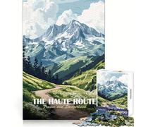 La Alta Ruta Francia y Suiza Rompecabezas de 1000 Piezas para Adultos y Adolescentes Entrenamiento Mental Escape Sereno Corte láser Bonito Regalo (50x75cm)