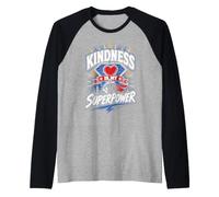 La amabilidad es mi Superpoder, superhéroe, diversión Escolar contra el acoso Escolar Camiseta Manga Raglan