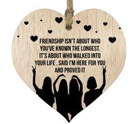 La amistad no se trata de a qui n conoces desde hace mucho tiempo. Regalos de amistad. Placa de madera con forma de coraz n para colgar. Regalos