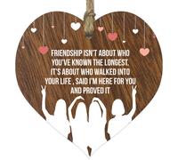 La amistad no se trata de a qui n conoces desde hace mucho tiempo. Regalos de amistad. Placa de madera con forma de coraz n para colgar. Regalos