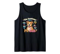 La anatomía de un Pitbull Funny Pitbulls Pitbull Dog Biology Camiseta sin Mangas