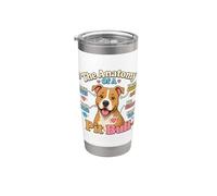 La anatomía de un pitbull Funny Pitbulls Pitbull Dog Biology Vaso térmico de acero inoxidable de doble pared