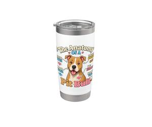 La anatomía de un pitbull Funny Pitbulls Pitbull Dog Biology Vaso térmico de acero inoxidable de doble pared