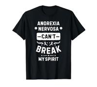La Anorexia nerviosa no Puede Romper mi espíritu Camiseta gráfica económica, Hombre, Negro, XL