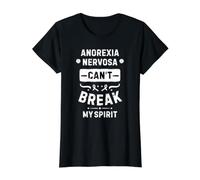 La Anorexia nerviosa no Puede Romper mi espíritu Camiseta gráfica económica, Mujer, Negro, S