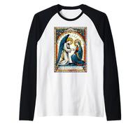 La Anunciación Bendito Seas Lucas 1:45 Santa María Católica Camiseta Manga Raglan