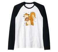 La Ardilla ama Las nueces Camiseta Manga Raglan