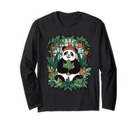 La armonía pacífica de un Panda y vegetación Interior Manga Larga