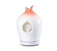 La aromaterapia ultrasónico de cerámica Máquina dormitorio esencial de la fragancia del aceite de la lámpara del hogar Plug-in spray Incienso humidificador de aire silencioso humidificador(E)