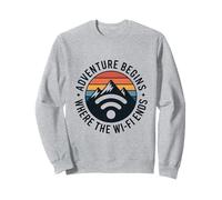 La Aventura Comienza WiFi Termina el Senderismo Amante de la Naturaleza para los exploradores Sudadera