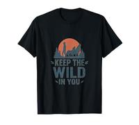 La Aventura de Acampada Keep The Wild In You Wolf Pack Camiseta