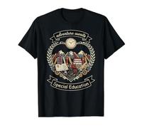 La Aventura del Maestro de educación Especial Espera el Aprendizaje Vintage Camiseta gráfica económica, Hombre, Negro, M
