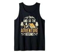 La aventura espera diversión para los entusiastas del camping Camiseta sin Mangas
