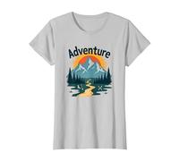 La Aventura Espera: exploración al Aire Libre de Jackson Hole Mountain Camiseta, Mujer, Plata, M