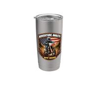 La aventura espera todo terreno American Dirt Bike Motocross Rider Vaso térmico de acero inoxidable de doble pared