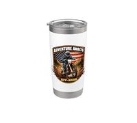 La aventura espera todo terreno American Dirt Bike Motocross Rider Vaso térmico de acero inoxidable de doble pared
