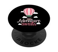 La Aventura Espera un Paseo en Globo para Amantes de los Globos aerostáticos PopSockets PopGrip Adhesivo