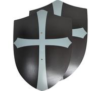 La aventura te espera! - 2 paquetes - Escudo de juguete de madera de madera hecha a mano - Escudo de juguete de madera liviano para jugar al aire li