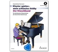 La banda clásica - tocar el piano mi mejor hobby - piezas originales de música clásica de piano - libro de partituras con pinza de colores en forma de corazón