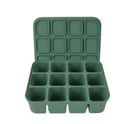 La bandeja de silicona para cubitos de hielo con tapa se rompe fácilmente y es resistente al olor, diseñada para ahorrar espacio en tu cocina u oficina