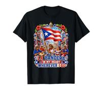 La Bandera En Mi Corazón Dondequiera Que Voy Camiseta gráfica económica