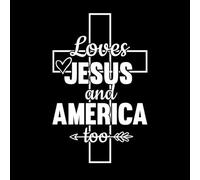 La bandera estadounidense ama a Jesús y a Estados Unidos también, regalo divertido. Calcomanías de pared de vinilo 57.6x90.9cm Impermeable Blanco