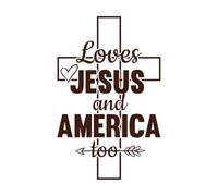 La bandera estadounidense ama a Jesús y a Estados Unidos también, regalo divertido. Pegatinas artísticas de vinilo 57.6x90.9cm Autoadhesivo Café