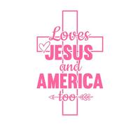 La bandera estadounidense ama a Jesús y a Estados Unidos también, regalo divertido. Pegatinas artísticas de vinilo 36x56.8cm No daña la superficie de la pared Rosa