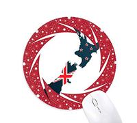 La Bandera Nacional de la Isla Mapa del Pais Nueva Zelanda Wheel Mouse Pad de Goma roja Redonda